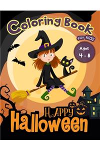 Happy Halloween Coloring Book for Kids Ages 4-8