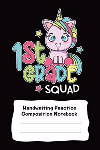 First Grade Squad Unicorn Handwriting Practice Primary Notebook