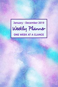 January - December 2019 Weekly Planner - ONE WEEK AT A GLANCE