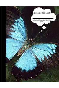 Composition Book 100 Sheet/200 Pages 8.5 X 11 In.-Wide Ruled- Butterfly