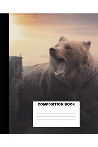 Bear Composition Book: Grizzly Bear Composition Notebook. 132 Pages Wide Ruled 7.5x9.25. Bear Notebook