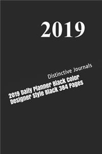 2019 Daily Planner Black Color Designer Style Black 384 Pages