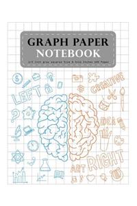 Graph Paper Notebook 1/2 Inch Gray Squares Size 8.5x11 Inches 120 Pages