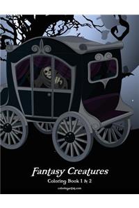 Fantasy Creatures Coloring Book 1 & 2