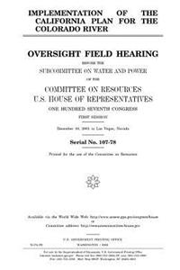 Implementation of the California plan for the Colorado River