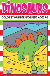 dinosaurs Color by Numbers for kids ages 4-8