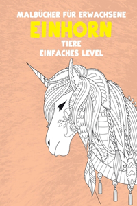Malbücher für Erwachsene - Einfaches Level - Tiere - Einhorn