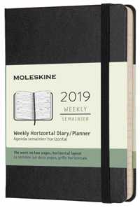 2019 Moleskine Black Horizontal Pocket Weekly 12-month Diary Hard