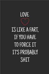Love is like a fart, if you have to force it it's probably shit