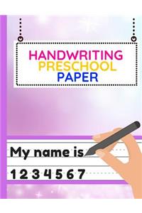 Handwriting Preschool Paper