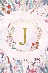 J - Monogrammed Floral Journal