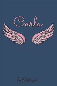 Carla Notebook: A beautiful personalized angel wings soft cover notebook with 100 lined pages in 6x9 inch format. Personal Diary Personalized Journal Customized Jou