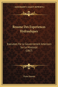 Resume Des Experiences Hydrauliques