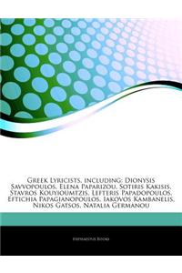 Articles on Greek Lyricists, Including: Dionysis Savvopoulos, Elena Paparizou, Sotiris Kakisis, Stavros Kouyioumtzis, Lefteris Papadopoulos, Eftichia