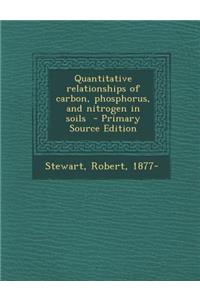 Quantitative Relationships of Carbon, Phosphorus, and Nitrogen in Soils