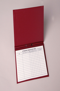Attendance Registration Pad Holder - Red Cloth (Pkg of 3)