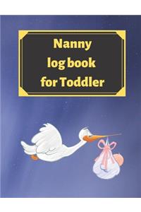 Nanny log book for Toddler