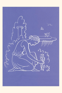 Vintage Journal Greek Maiden Picking Flower