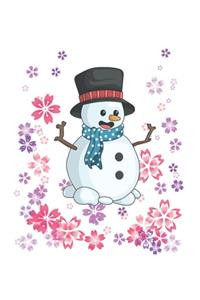 Christmas Snowman Flowers Notebook