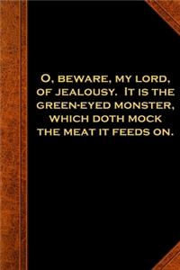 2020 Weekly Planner Shakespeare Quote Beware Jealousy Monster 134 Pages
