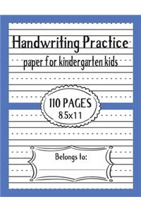 Kindergarten Handwriting Practice Paper for Kids