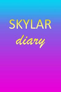 Skylar: Journal Diary Personalized First Name Personal Writing Letter S Blue Purple Pink Gold Effect Cover Daily Diaries for Journalists & Writers Journalin