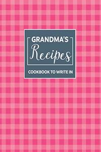 Grandmas recipe book blank lined journal