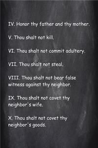 2019 Weekly Planner Religious Last 7 Commandments Chalkboard Style