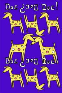 Journal Notebook For Dog Lovers, Yellow Dogs in a Row 4