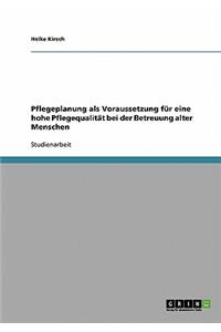 Pflegeplanung als Voraussetzung für eine hohe Pflegequalität bei der Betreuung alter Menschen