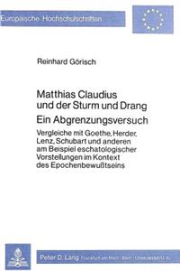 Matthias Claudius und der Sturm und Drang- Ein Abgrenzungsversuch