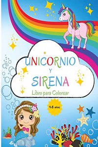 Unicornio y Sirena Libro para Colorear