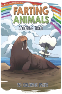 Farting Animals Coloring Book. 50 Coloring Pages.