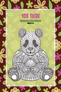 Mandala Malbücher - Grosse A4 - 100 Tiere