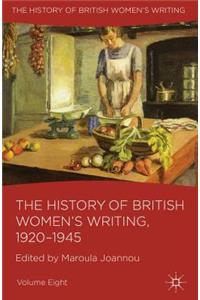 History of British Women's Writing, 1920-1945: 1920-1945