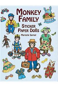 Monkey Family Sticker Paper Dolls