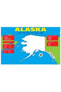 Alaska Write-On/Wipe-Off Desk Mat - State Map