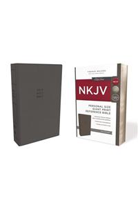 NKJV, Reference Bible, Personal Size Giant Print, Leathersoft, Gray, Red Letter, Comfort Print