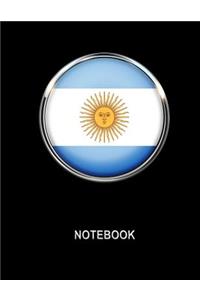 Notebook. Argentina Flag Cover. Composition Notebook. College Ruled. 8.5 x 11. 120 Pages.
