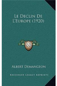 Declin de L'Europe (1920)