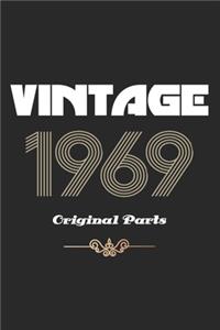 Retro Birthday - Vintage 1969 Notebook Original Parts Gift