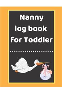 Nanny log book for Toddler