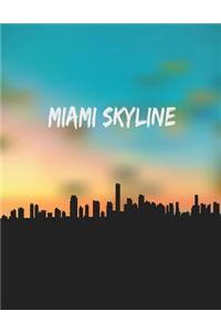 Miami Skyline: NoteBook Lined Journal - NoteBook - Log Book - 8,5x11 inches, 100 pages