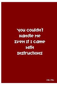 You Couldn't Handle Me Even If I Came With Instructions