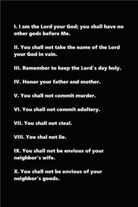 Religious Journal Ten Commandments Modern Black White