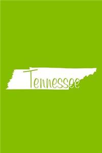 Tennessee - Lime Green Lined Notebook with Margins