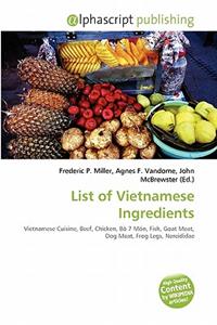 List of Vietnamese Ingredients