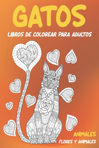 Libros de colorear para adultos - Flores y animales - Animales - Gatos