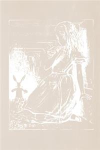 Alice in Wonderland Pastel Chalkboard Journal - Alice and The White Rabbit (Fawn)