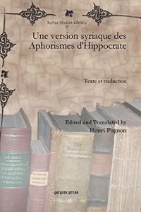 Une version syriaque des Aphorismes d'Hippocrate